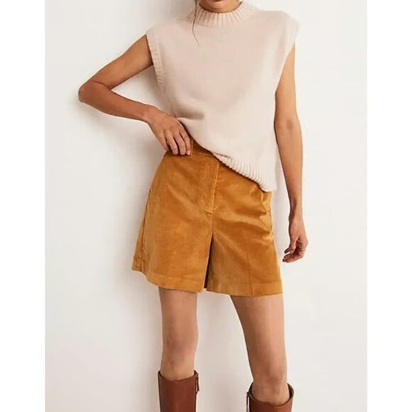 Boden Womens Short UK 12 US 8 Orange High Waist Corduroy R0181 NWT - Picture 1 of 13